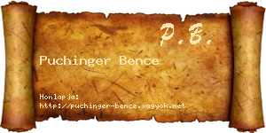 Puchinger Bence névjegykártya